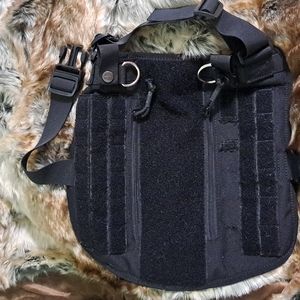 Dog vest with velcro, black, service dog vest blank
